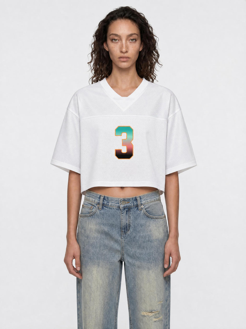 Women’s Cropped Paneled V-Neck Jersey