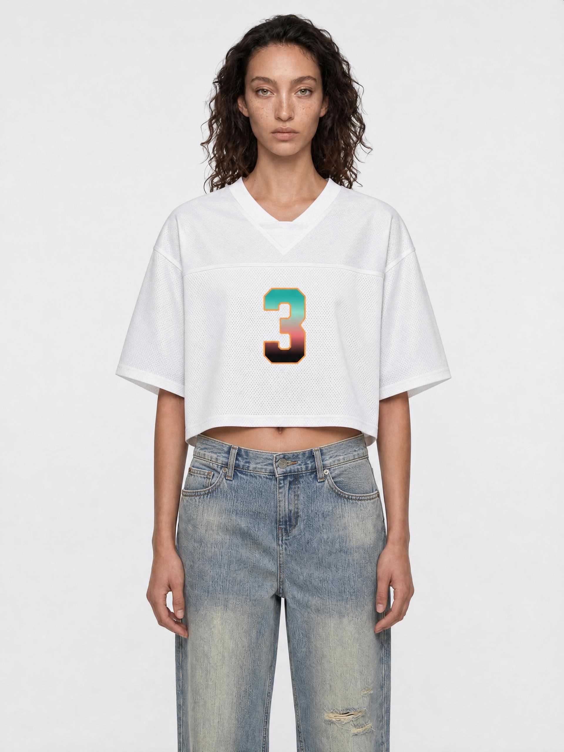 Women’s Cropped Paneled V-Neck Jersey