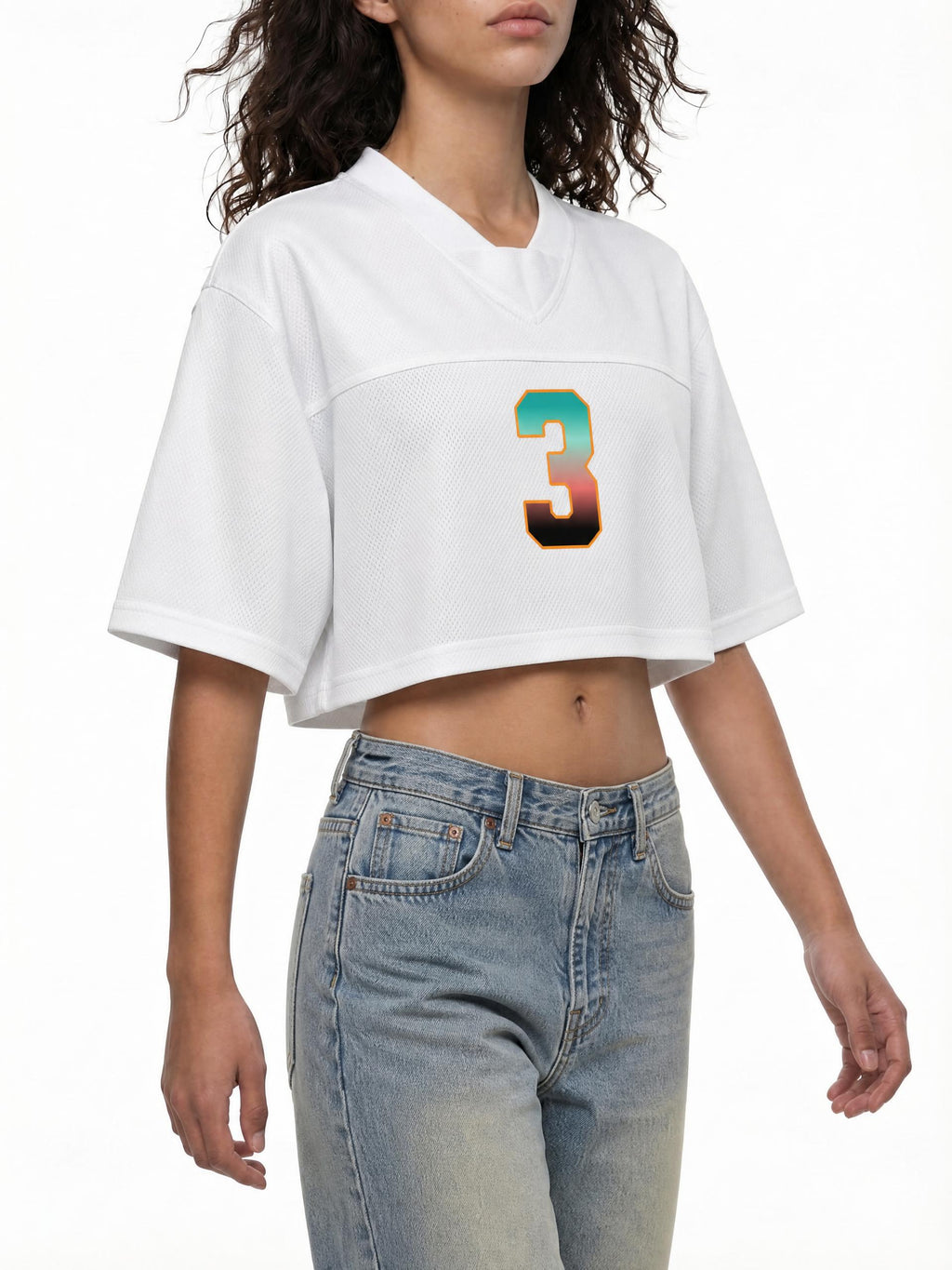 Women’s Cropped Paneled V-Neck Jersey