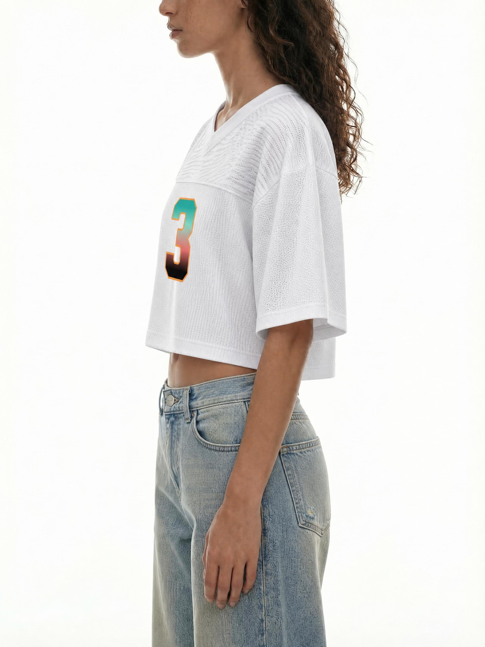 Women’s Cropped Paneled V-Neck Jersey