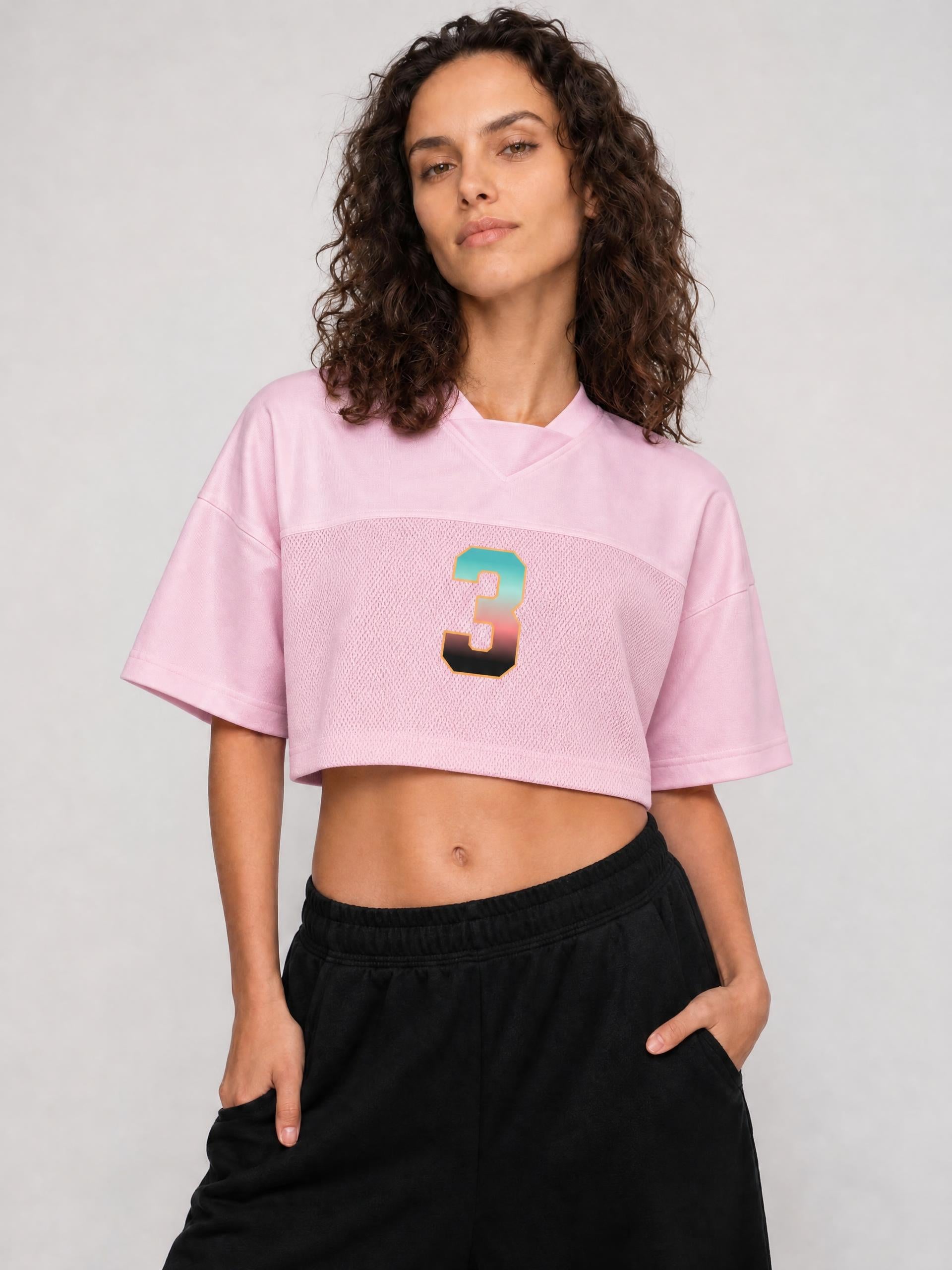Women’s Cropped Paneled V-Neck Jersey