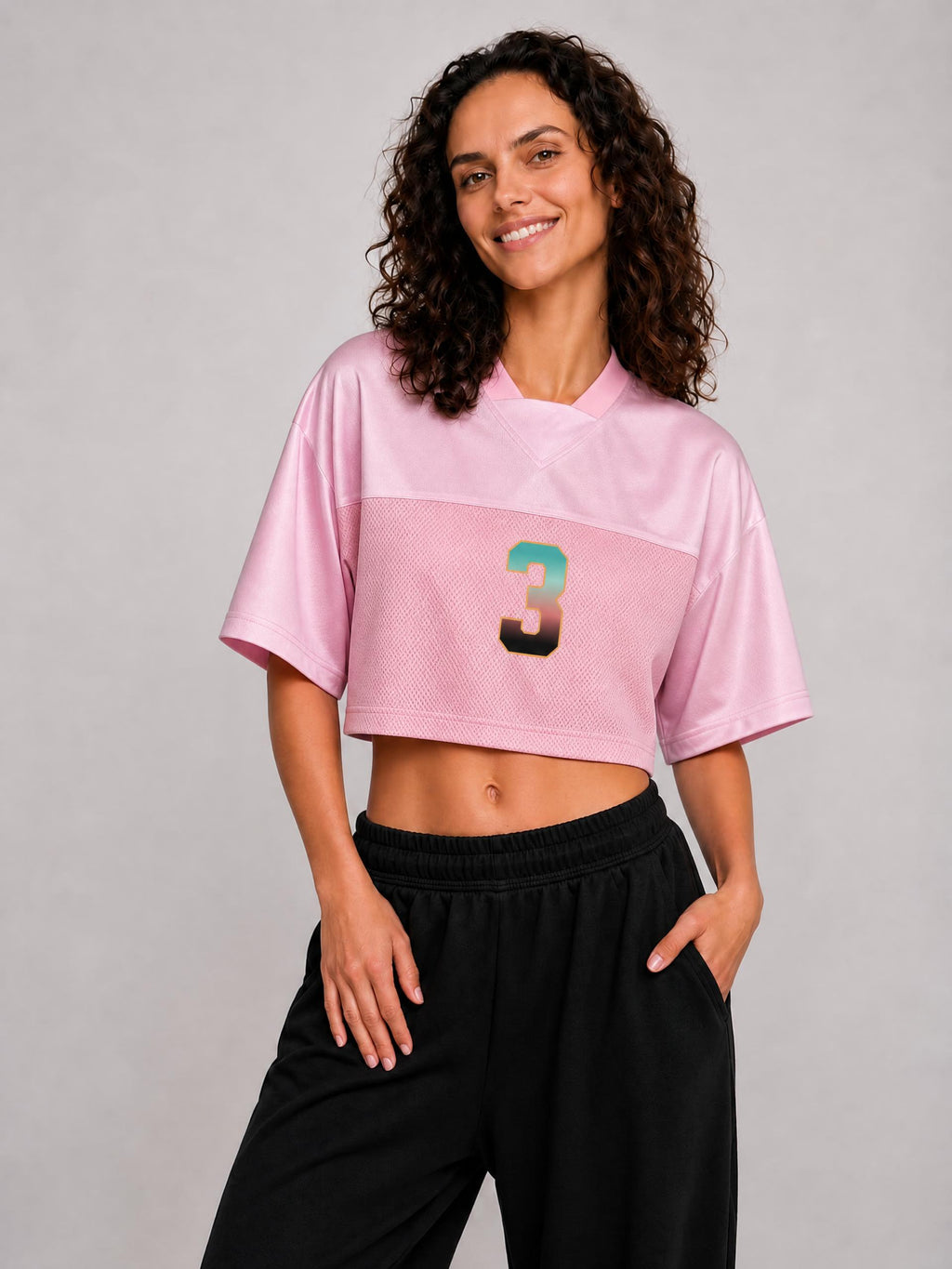 Women’s Cropped Paneled V-Neck Jersey