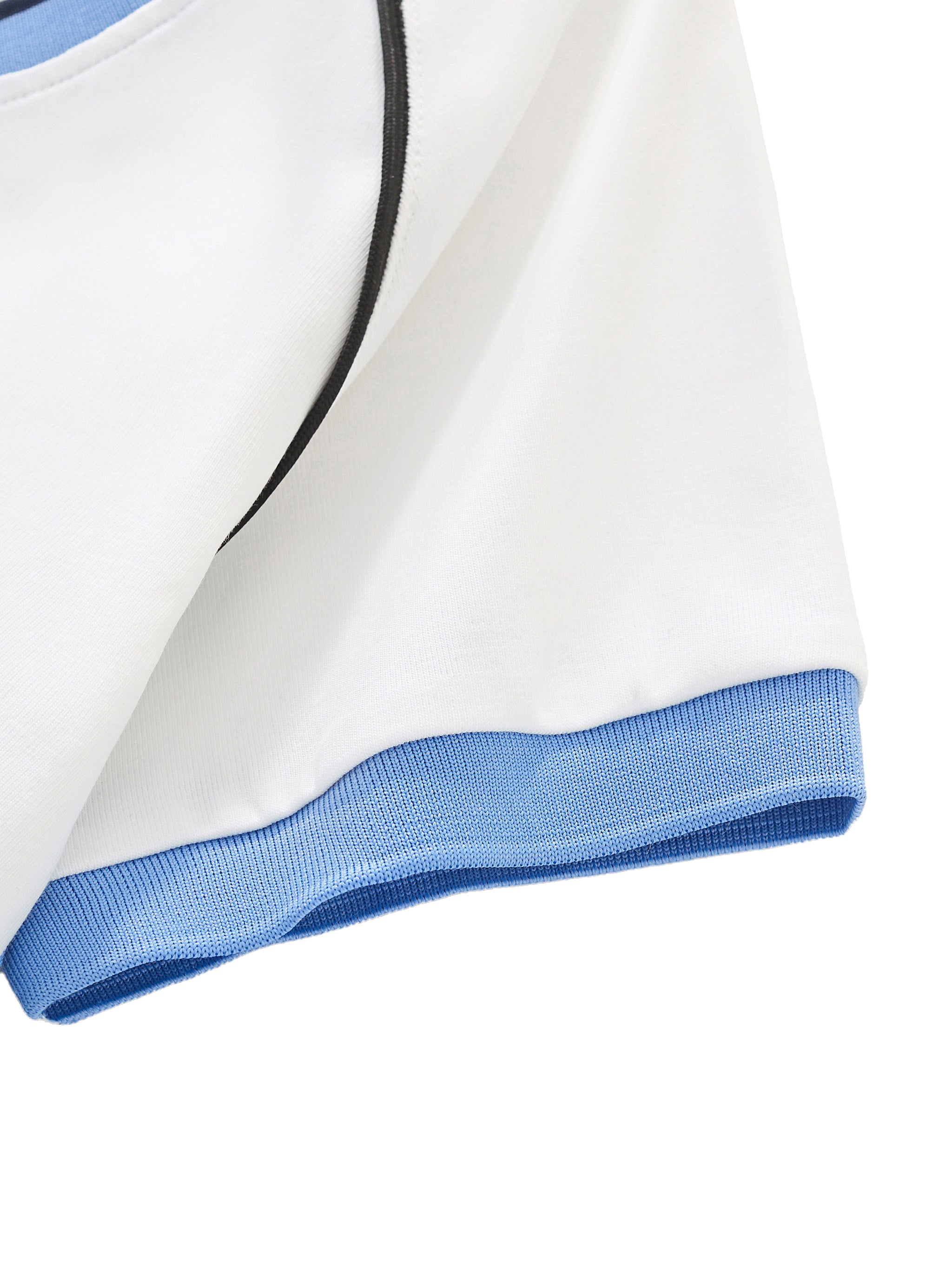 Contrast Trim V-Neck Crop T-Shirt ONEMORE 509